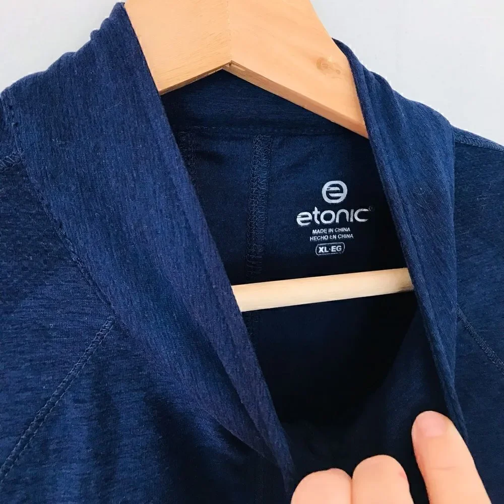 Etonic | dark blue mens long sleeve golf performance shirt